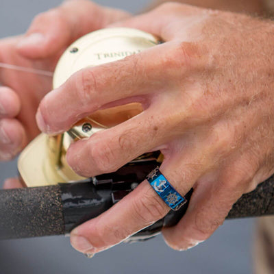 Tungsten Anchor and Boat Wheel Ring