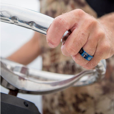 Tungsten Anchor and Boat Wheel Ring