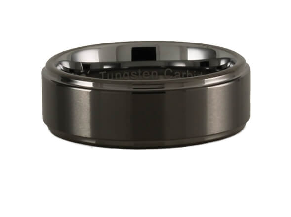 Gunmetal Tungsten Carbide Step Ring