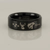 Tungsten Carbide Deer and Fish Ring