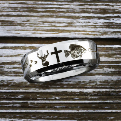 Deer Cross Crappie Tungsten Ring