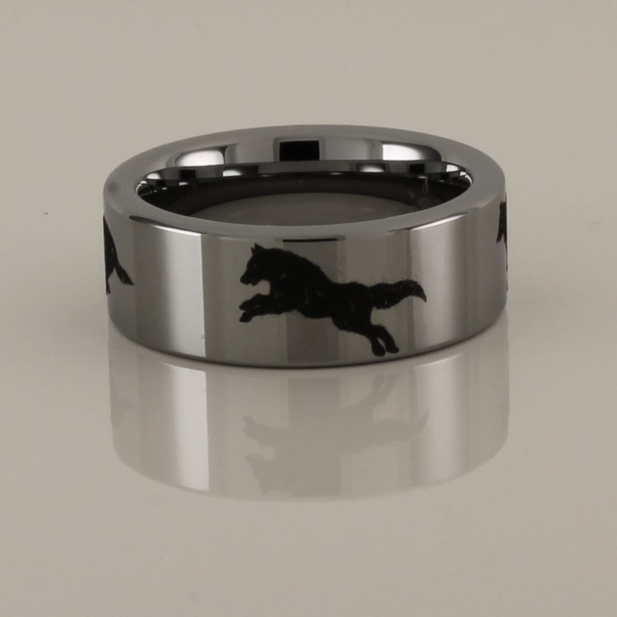 Running Wolves Tungsten Carbide Ring