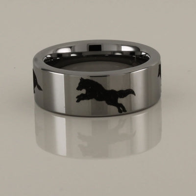 Running Wolves Tungsten Carbide Ring