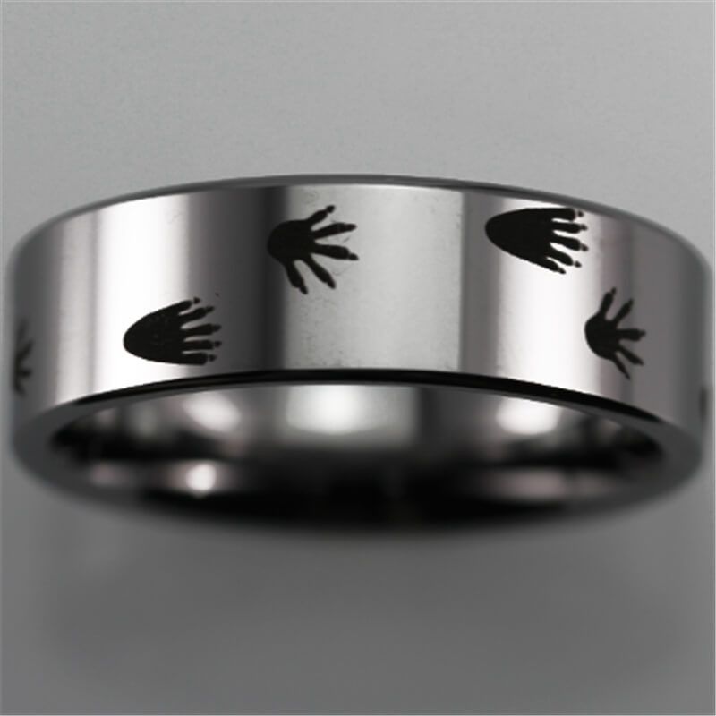 Tungsten Carbide Raccoon Tracks Ring