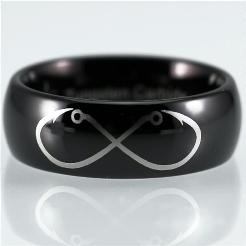 eternity fish hook Tungsten Carbide Infinity Hooks ring
