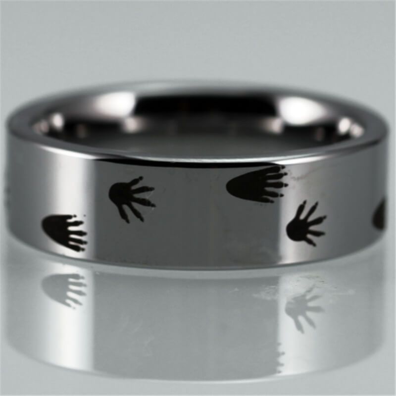 Tungsten Carbide Raccoon Tracks Ring