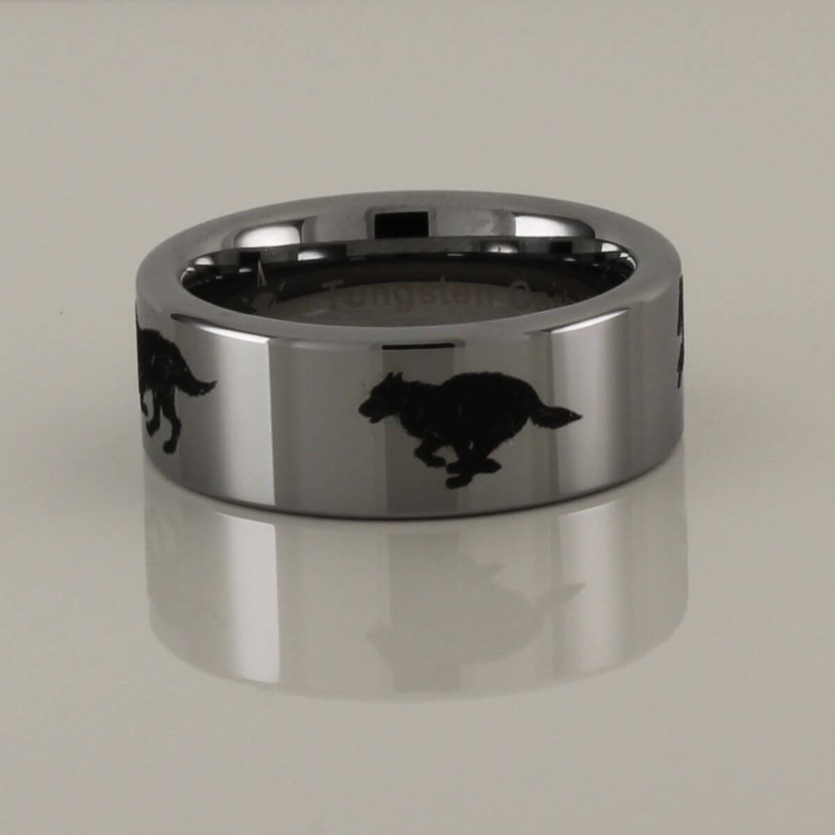 Running Wolves Tungsten Carbide Ring