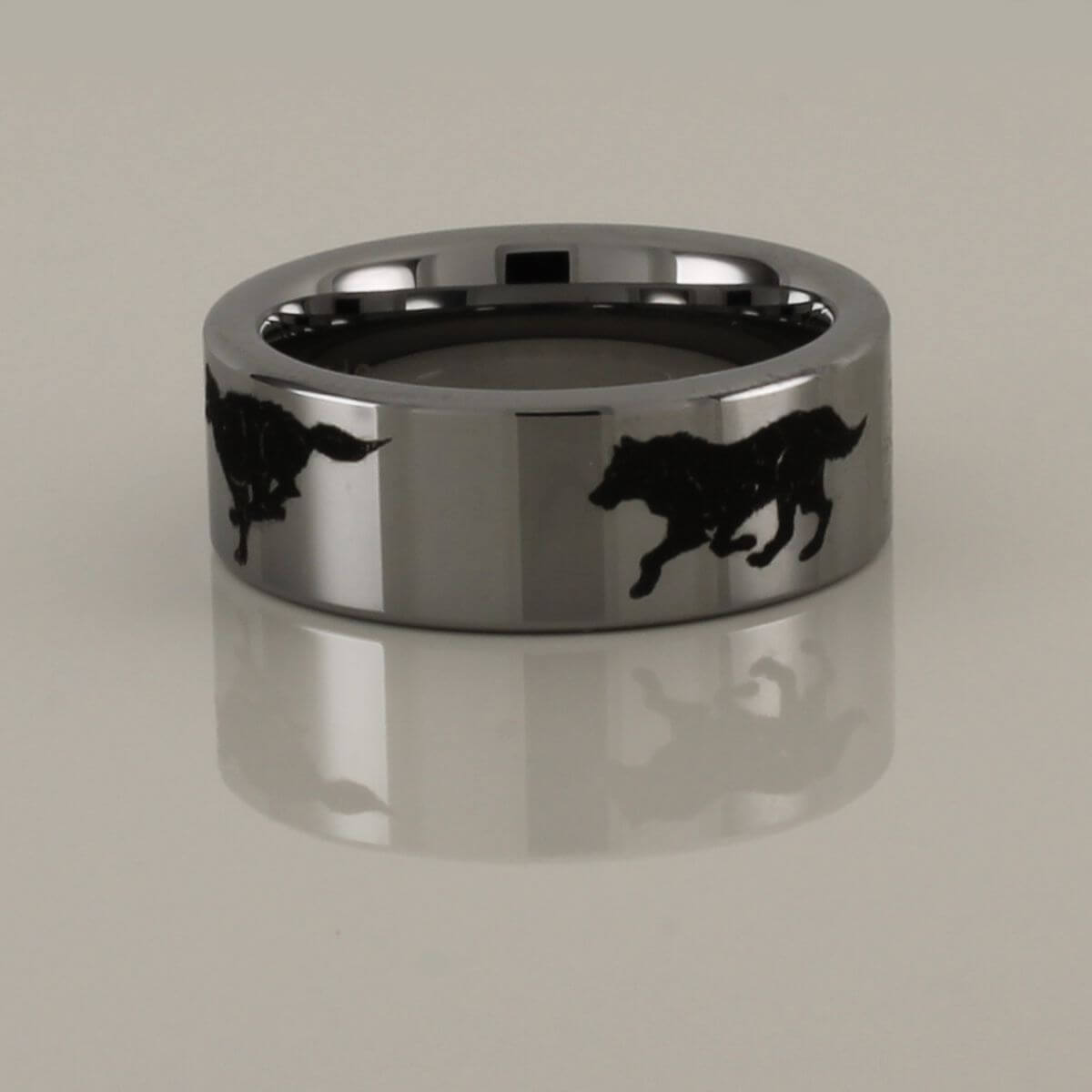 Running Wolves Tungsten Carbide Ring