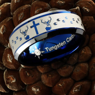 Tungsten Buck Cross Buck ring
