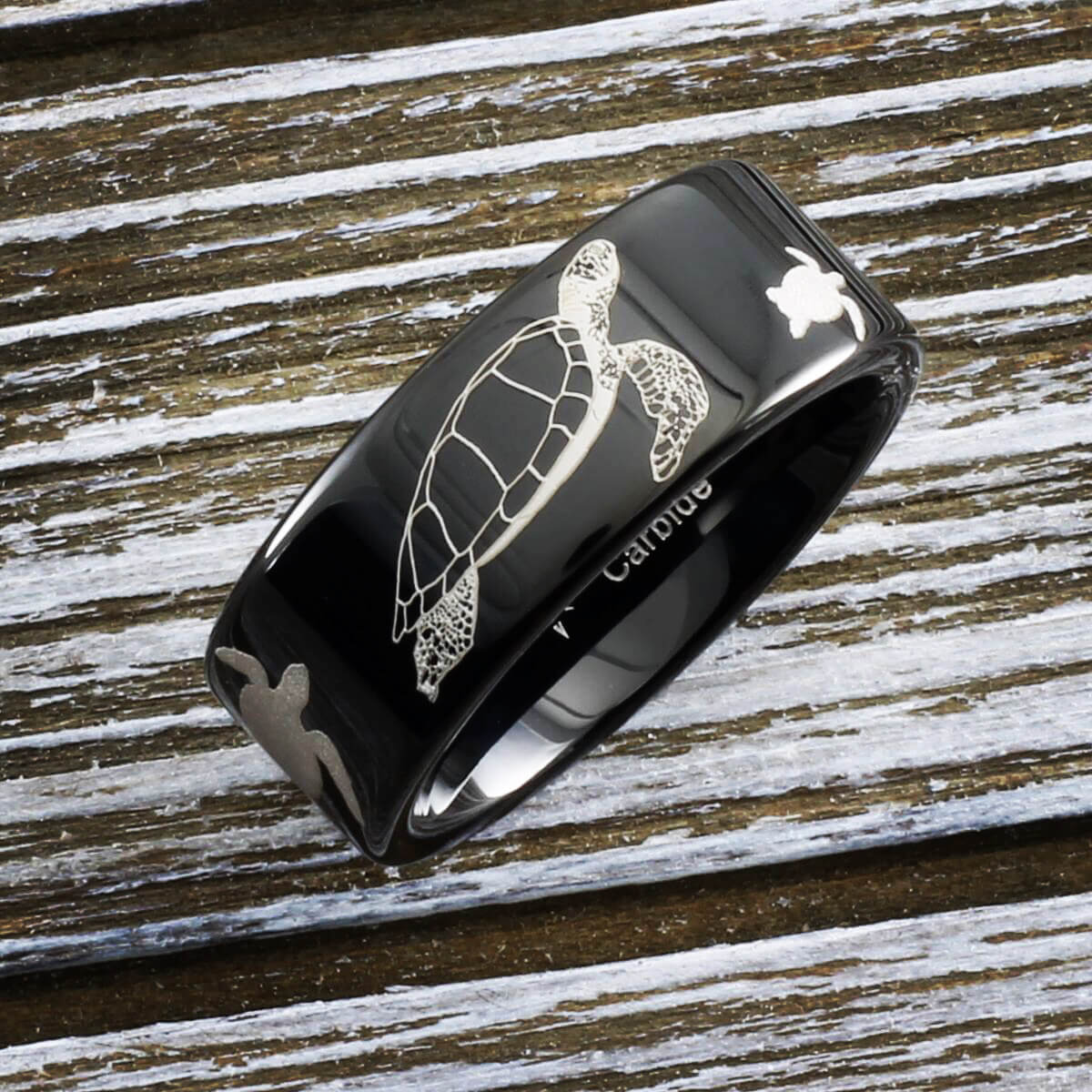 Sea Turtle Tungsten Ring