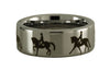 Tungsten Carbide Horse and Rider Ring