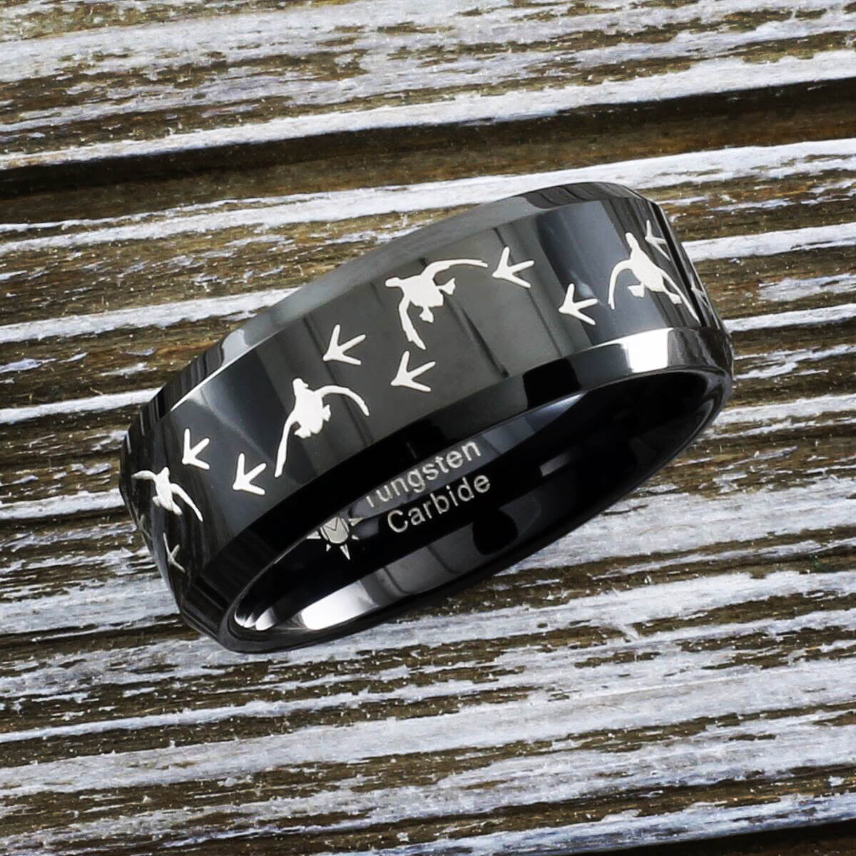 Turkey Tracks & Cupped Ducks Tungsten Ring