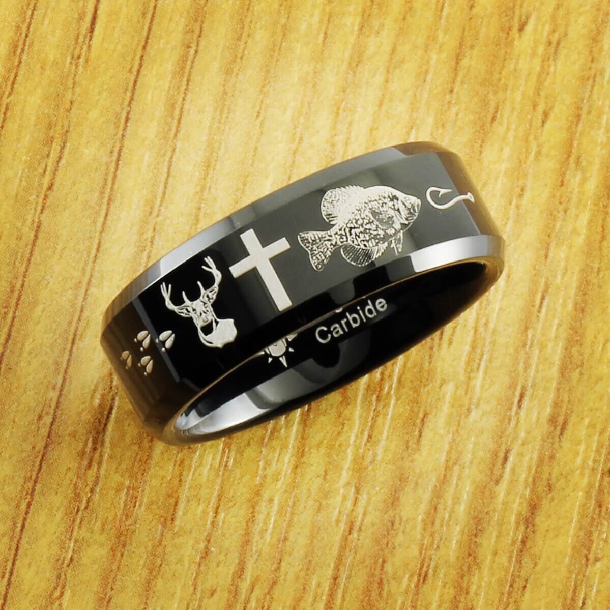 Deer Cross Crappie Tungsten Ring - My Shinies