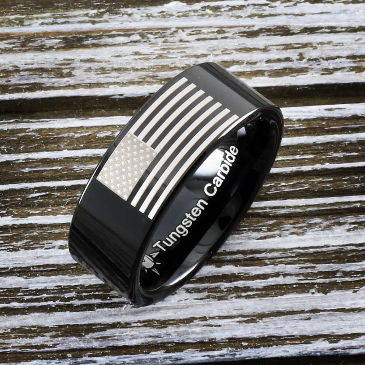American Flag Tungsten Ring