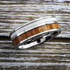 Wood with Antler Inlay Tungsten Ring