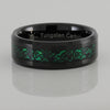 Black and Green Tungsten Carbide Ring