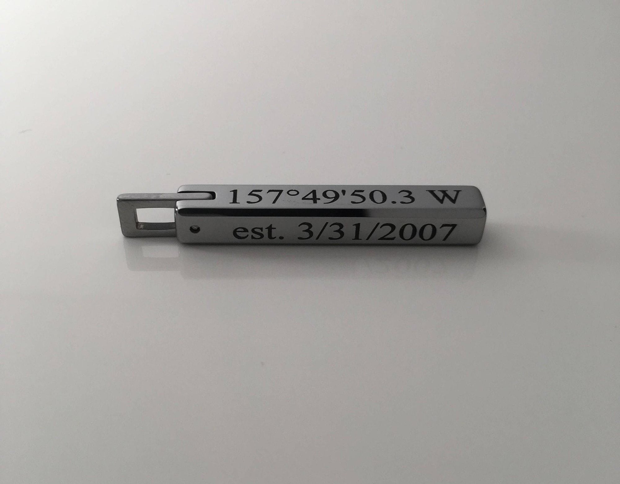 Tungsten Bar Pendant Necklace