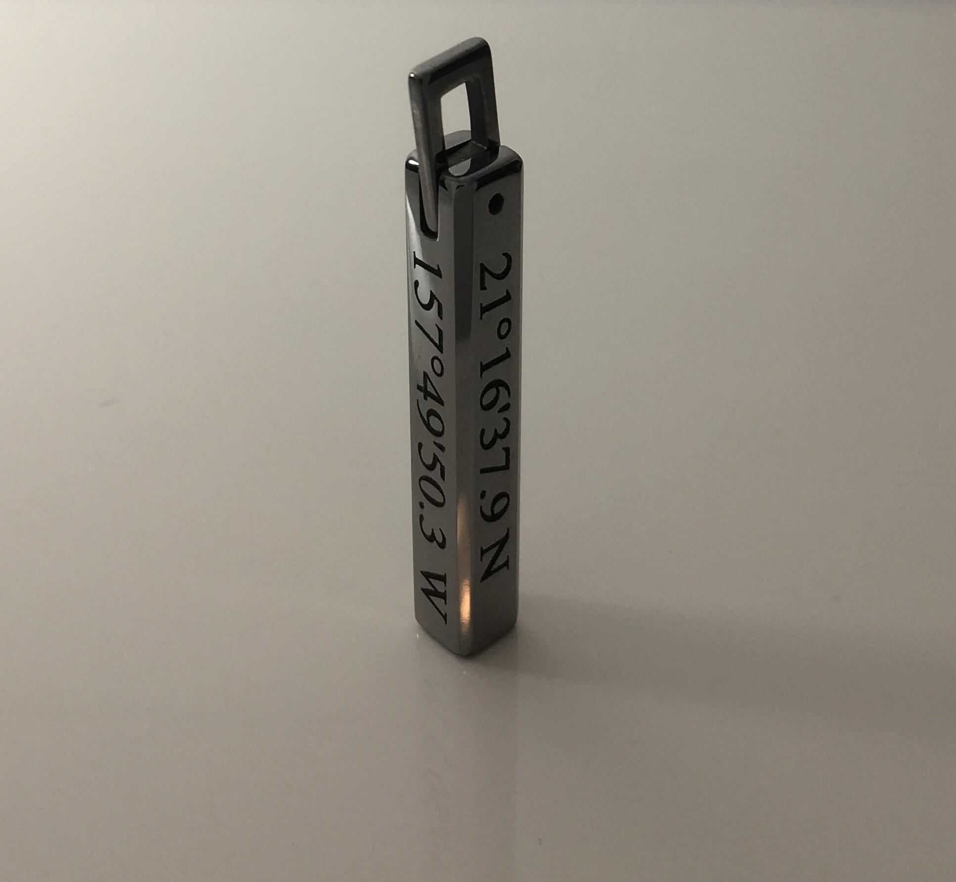 Tungsten Bar Pendant Necklace