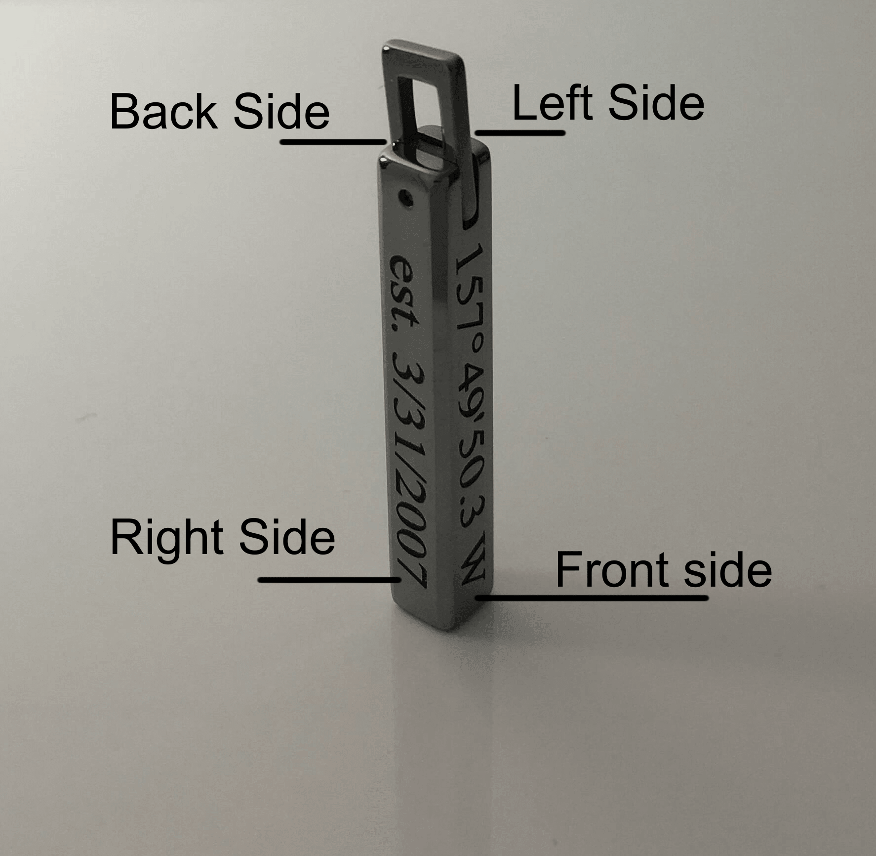 Tungsten Bar Pendant Necklace