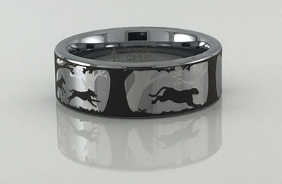 Tungsten Carbide Dogs and Cougar Ring