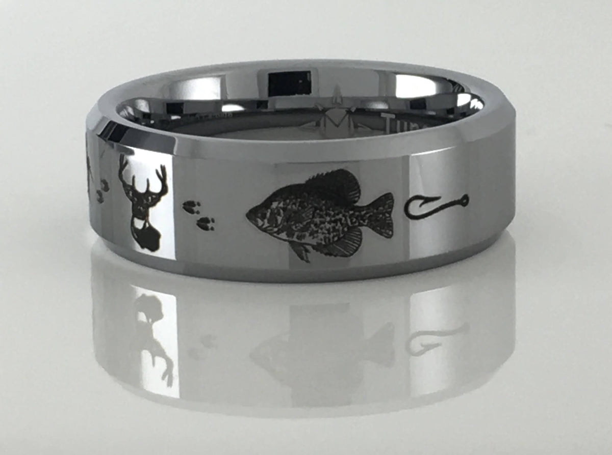 Tungsten Carbide Catfish Deer Crappie Ring - My Shinies