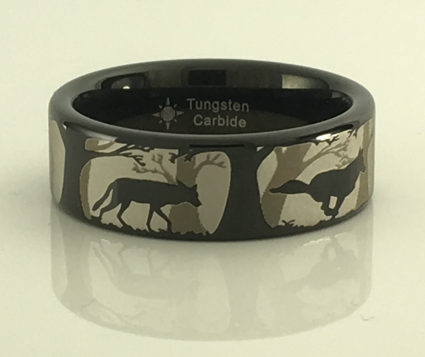 Coyote Forest Scene Ring
