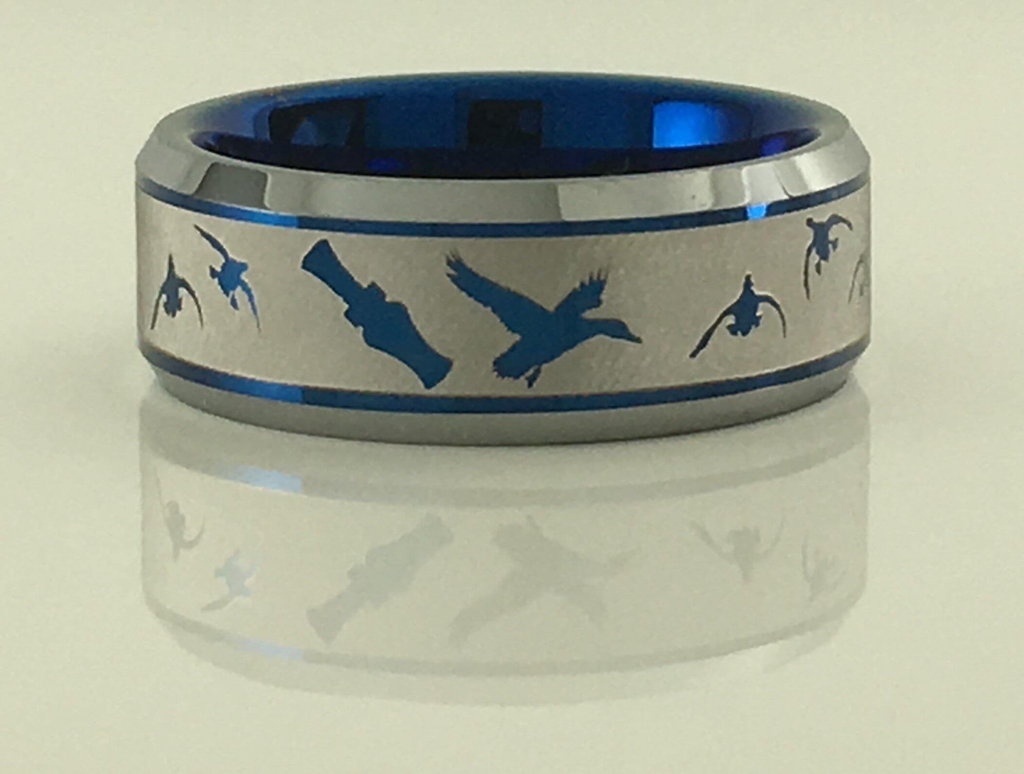 Ducks Landing with Duck Call Tungsten Ring