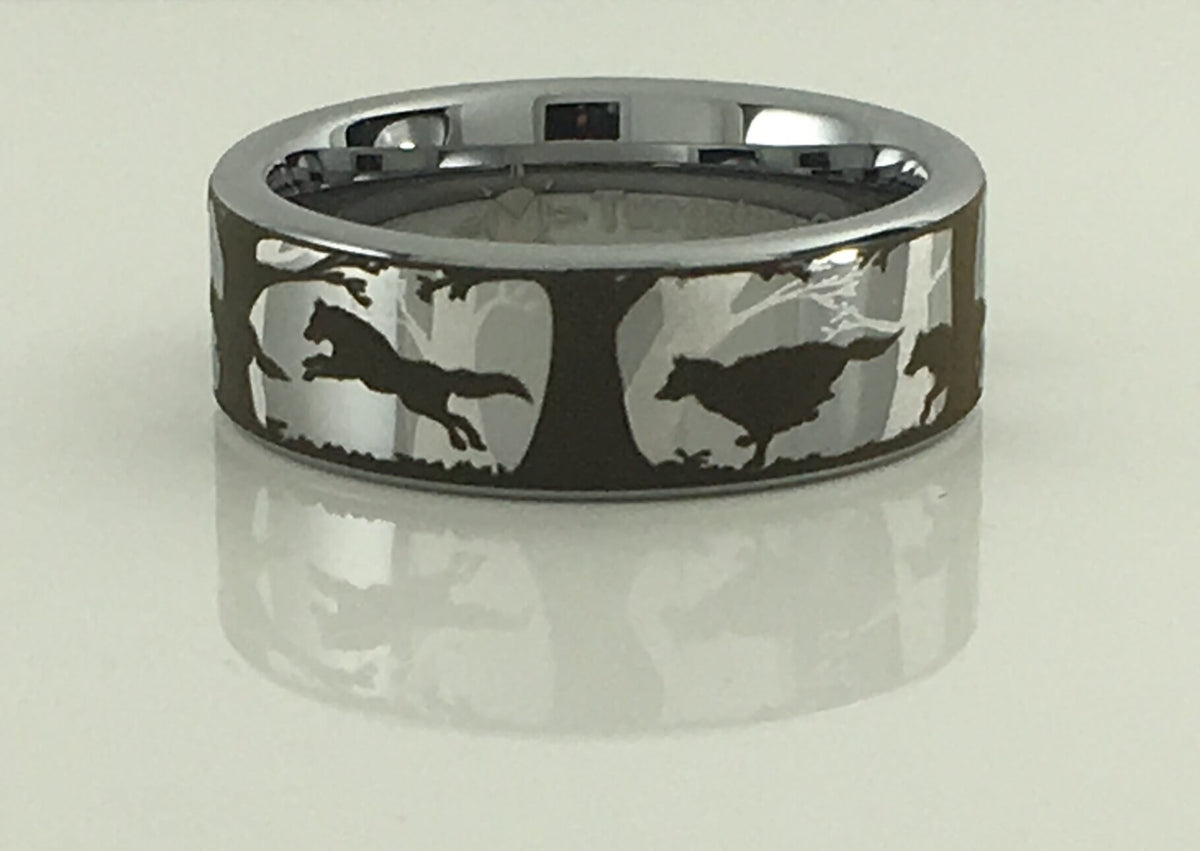 Wolves Running Forest Scene Ring - My Shinies
