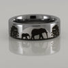 Tungsten Elephant Scene Ring