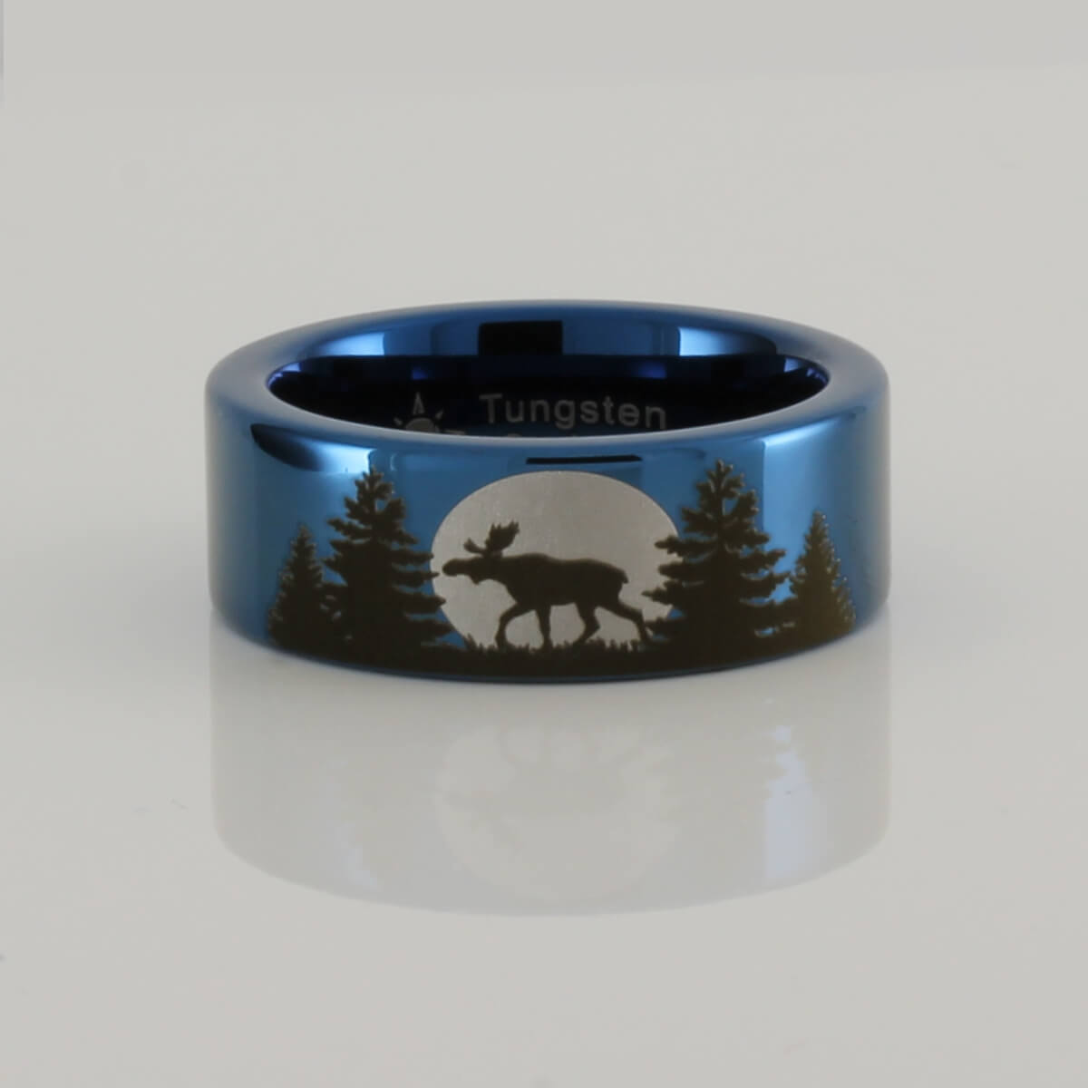 Tungsten Moose Forest Moon Ring