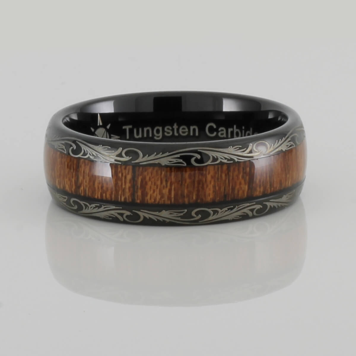 Vintage Dome Wood Inlay Ring