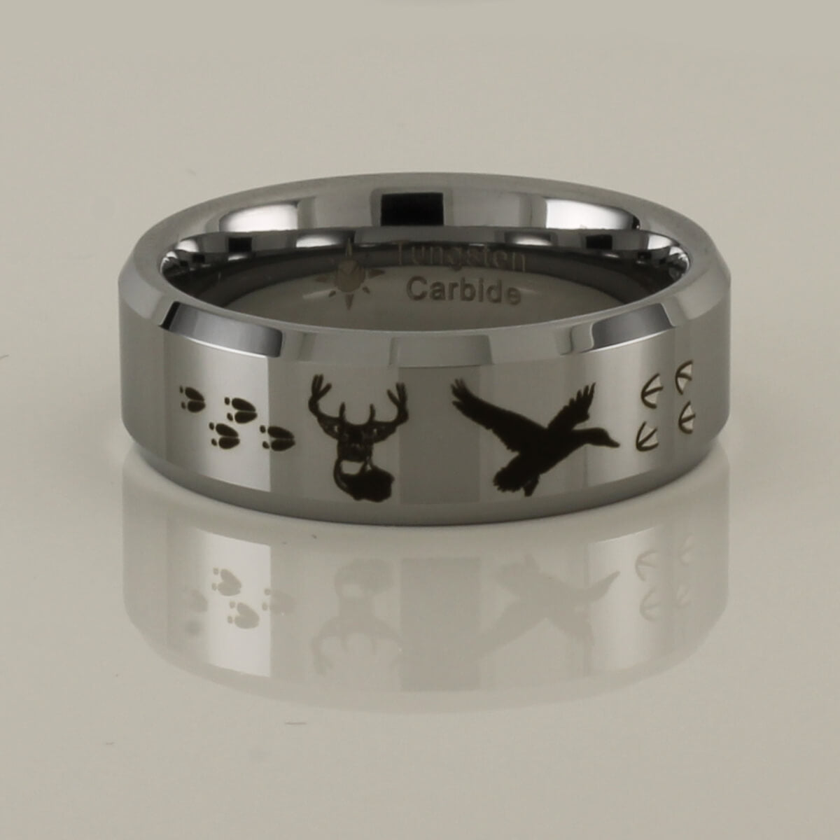 Deer and Duck Tungsten Ring