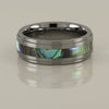 Abalone inlay ring with step, grey background