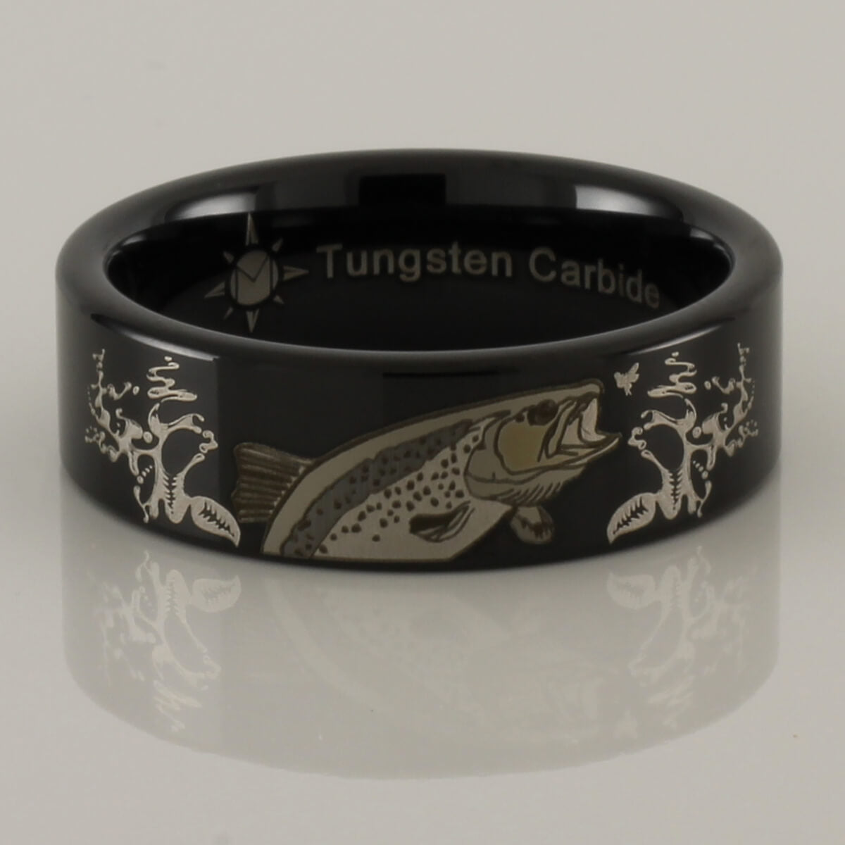 Trout Jumping Tungsten Ring