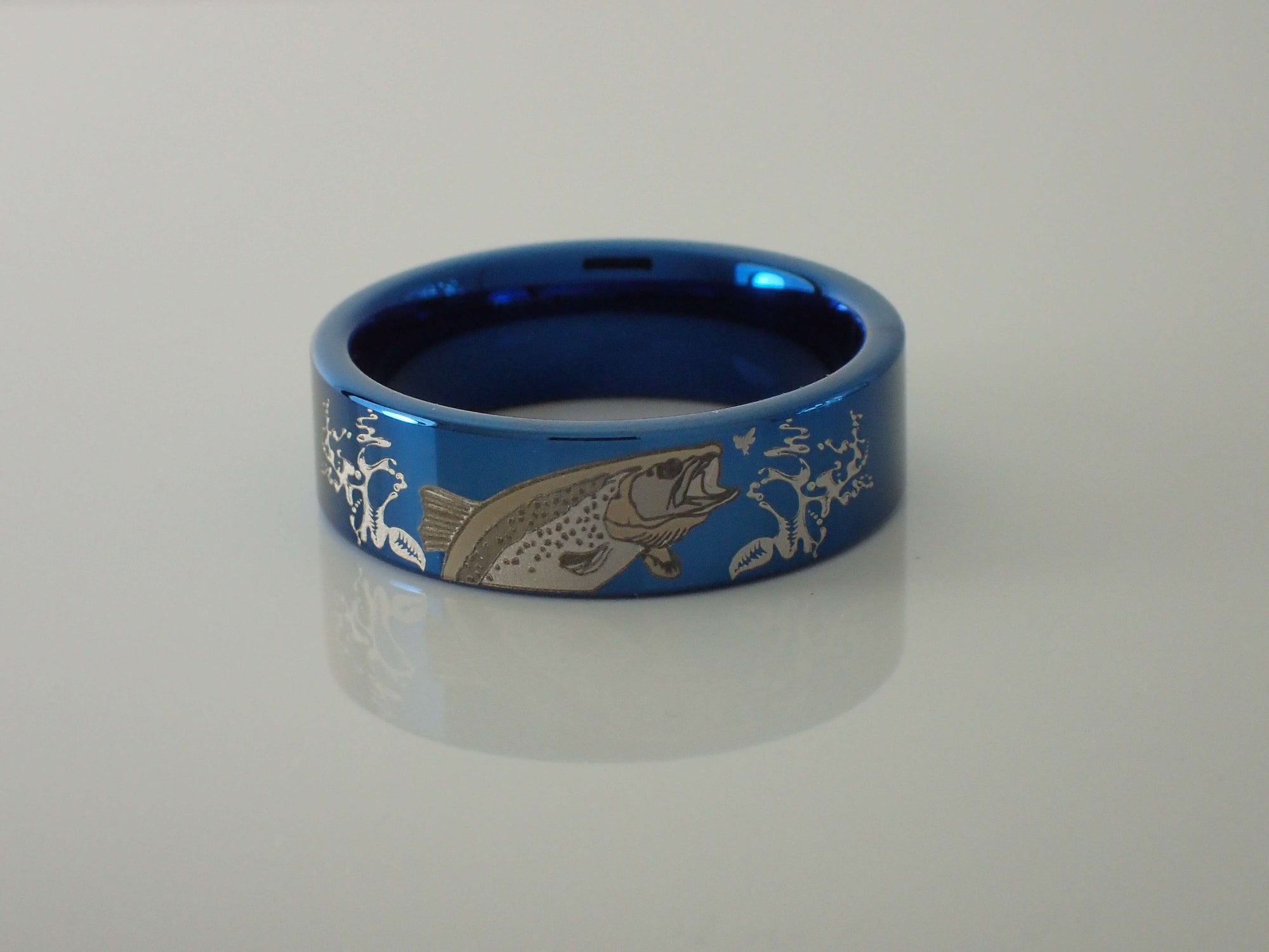 Trout Jumping Tungsten Ring