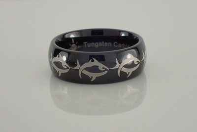 Tungsten Carbide Tribal Fishing Ring