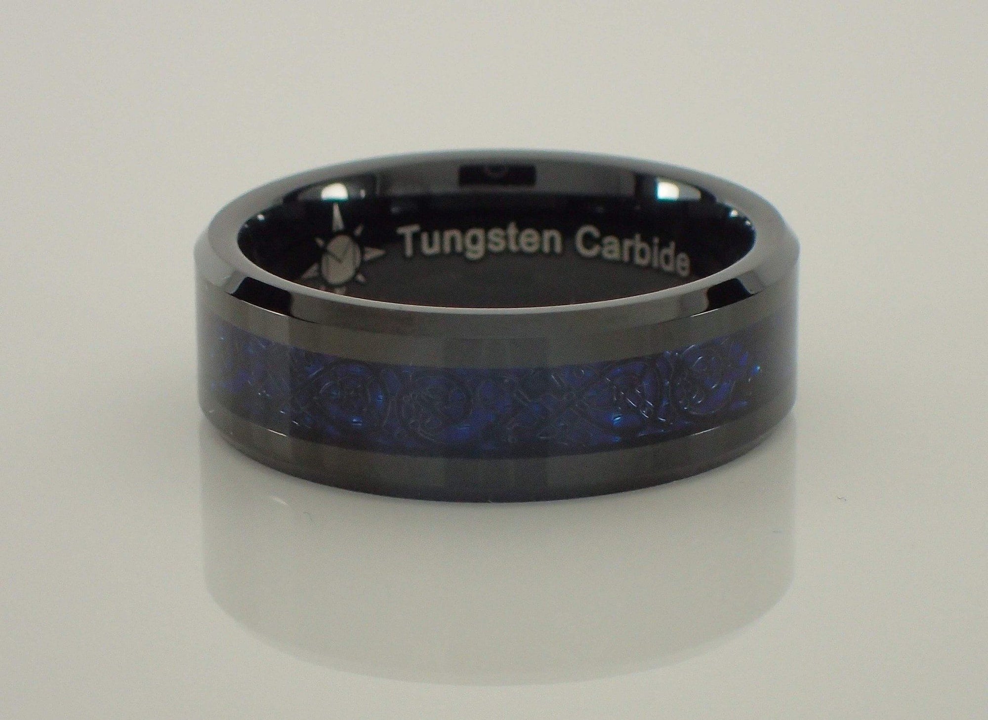 Black and Blue Tungsten Carbide Ring