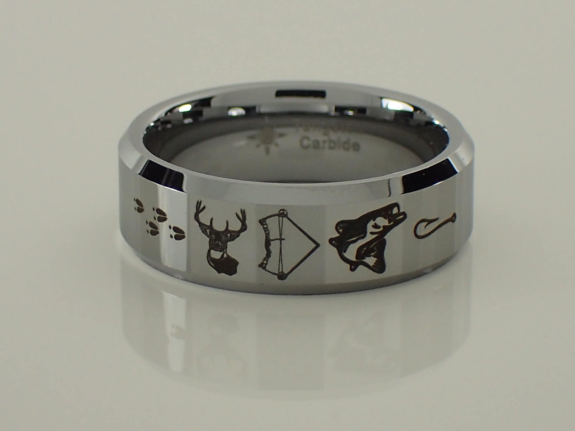 Tungsten Carbide Deer Bow Fish Ring