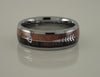 Tungsten Wood with Arrow Inlay Ring