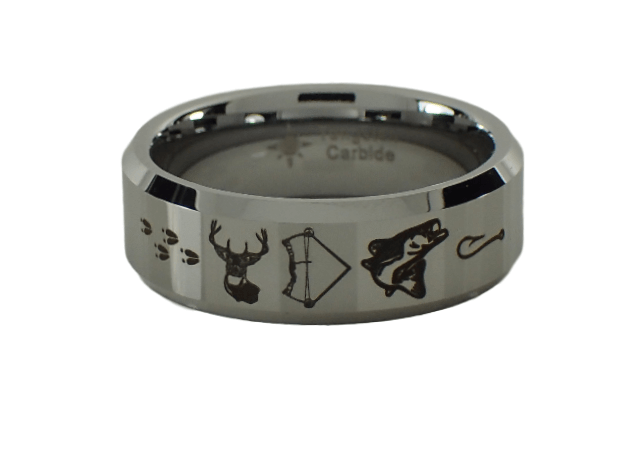 Tungsten Carbide Deer Bow Fish Ring