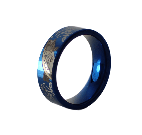 Trout Jumping Tungsten Ring