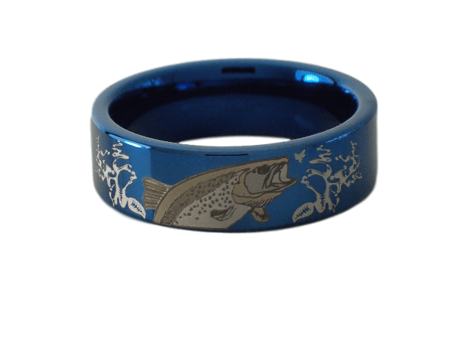 Trout Jumping Tungsten Ring