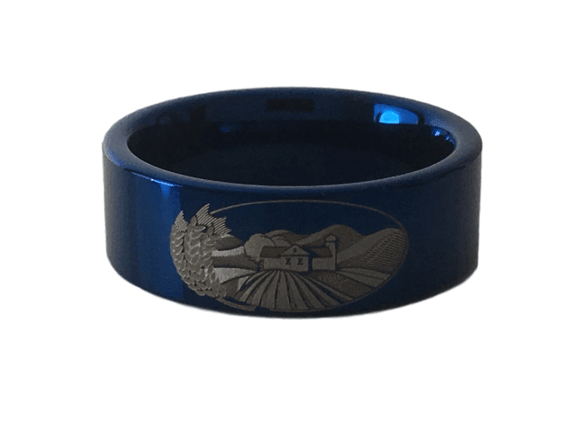 Tungsten Farm Scene Ring
