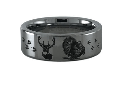 Deer and Turkey Tungsten Ring
