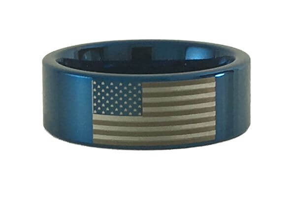 American Flag Tungsten Ring