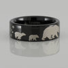 Tungsten Bear and Cubs Ring