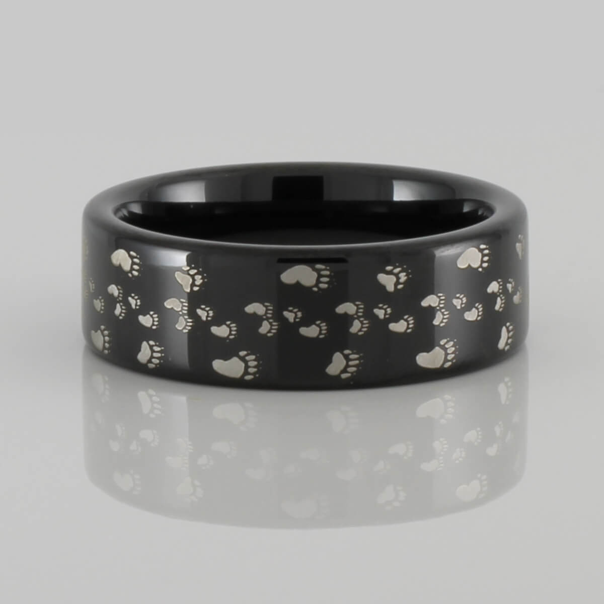 Tungsten Bear and Cubs Ring