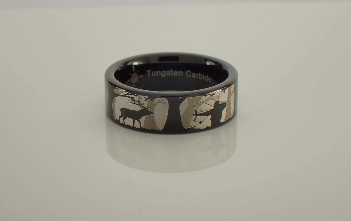 Tungsten Elk Bowhunting Scene Ring - My Shinies