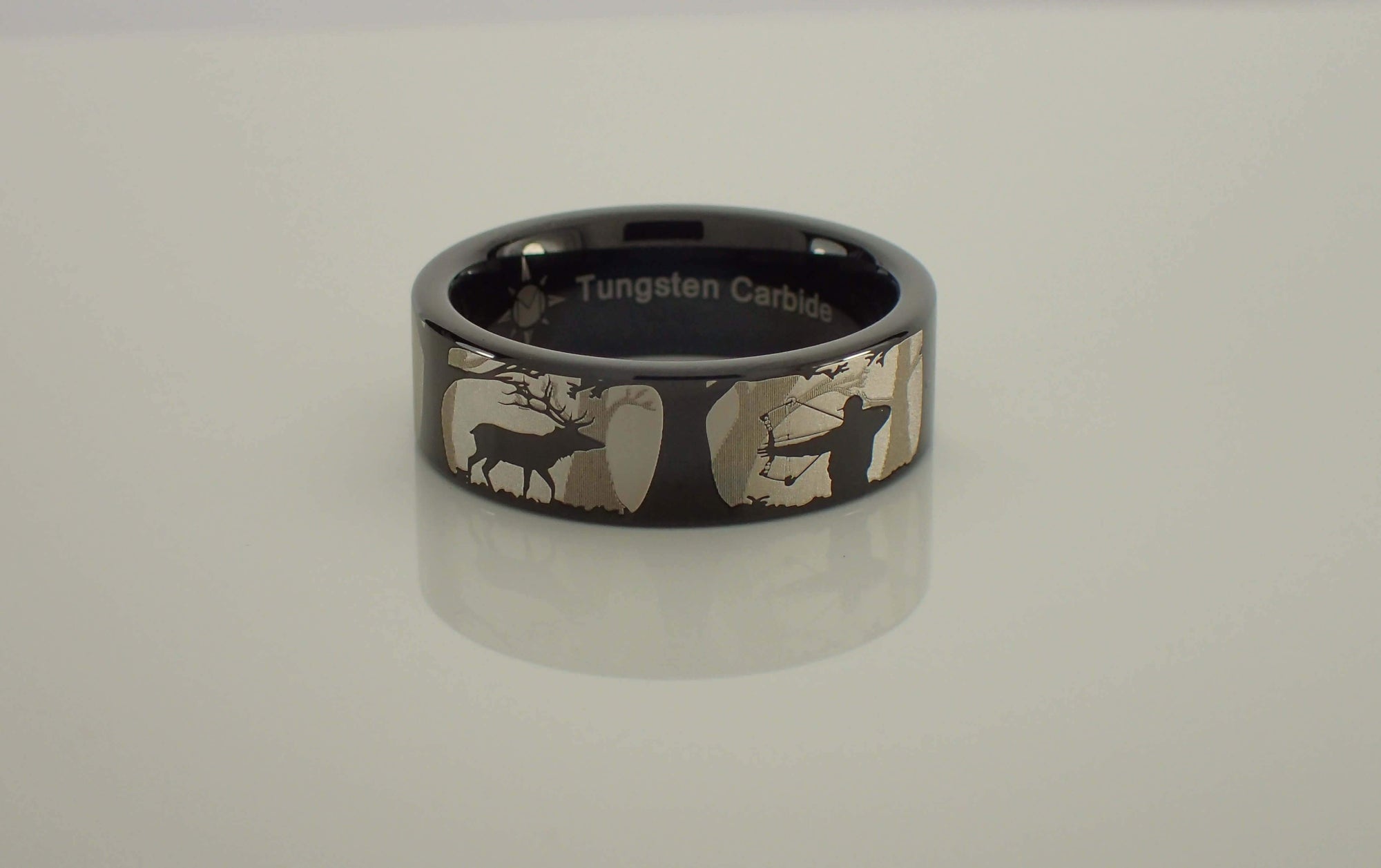Tungsten Elk Bowhunting Scene Ring