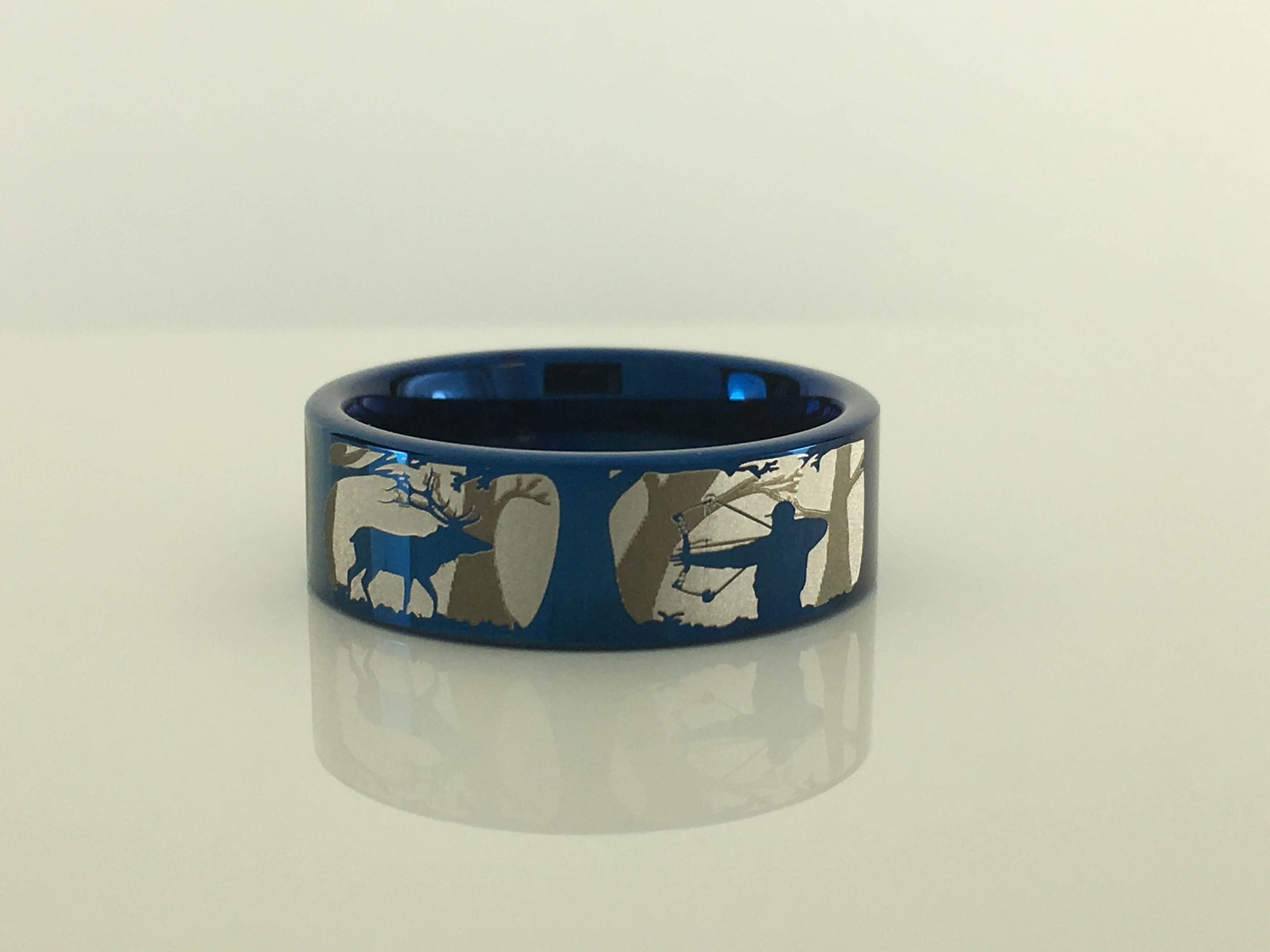 Tungsten Elk Bowhunting Scene Ring